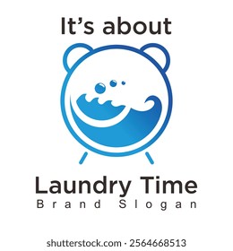 
The laundry logo embodies freshness, cleanliness, and professionalism. A water droplet symbolizes purity and care. Inside, a hanging shirt highlights the core laundry service. 