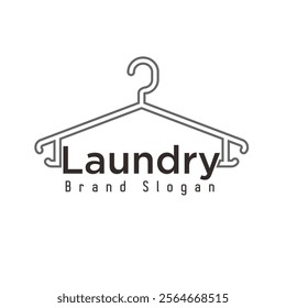 
The laundry logo embodies freshness, cleanliness, and professionalism. A water droplet symbolizes purity and care. Inside, a hanging shirt highlights the core laundry service. 