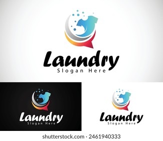 Wäsche Logo Schnelle Wäsche Sauberes Wäsche Tuch Waschen Logo Einfaches Logo Chat