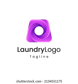gradiente de logotipo de lavandería simple. logotipo de lavado rápido.
