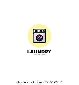 símbolo de color del diseño del logotipo de la lavandería para empresas