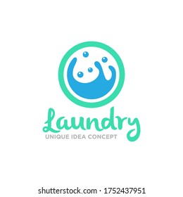 Laundry Logo Icon Design Vector