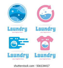 LAUNDRY LOGO ICON EMBLEM TEMPLATE