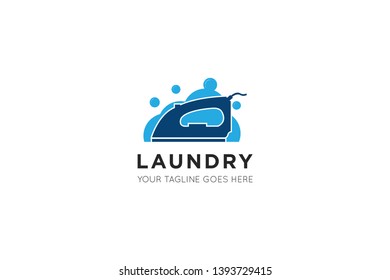 laundry logo and icon vector illustration design template
