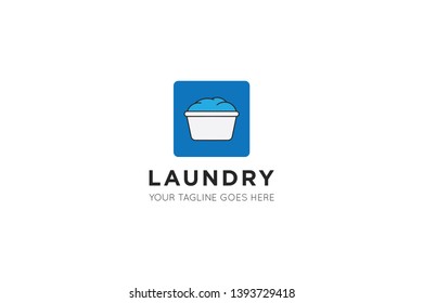 laundry logo and icon vector illustration design template
