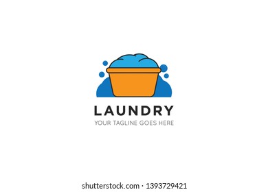 laundry logo and icon vector illustration design template