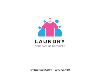 laundry logo and icon vector illustration design template