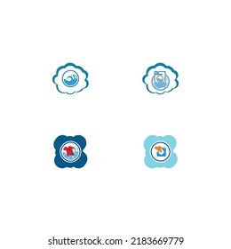 laundry logo icon with vector illustration