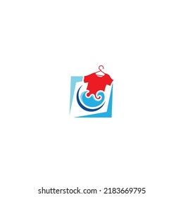 icono del logo de la lavandería con ilustración vectorial