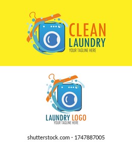 Laundry Logo and Label ,Washing Machine, Laundry Washer concept, Good for business logo. vector illustration	
