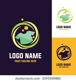Laundry logo luxury design for editable eps file