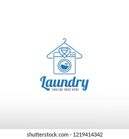 Laundry Logo Template. Cloth Wash logo design. Good use for business, Laundry or Cloth wash company.