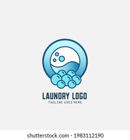 Laundry logo template design vector or wash service room. Vector illustration.