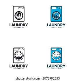 Laundry Logo. Template Design Vector for laundry business in creative silhouette shape isolate vector illustration.