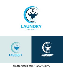 Laundry Logo. Template Design Vector for laundry business in creative silhouette shape isolate vector illustration.