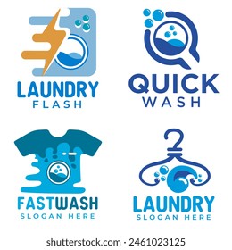 Laundry Logo Template Design Vector, Emblem, Concept Design, Creative Symbol, Icon