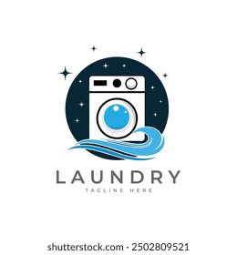 Laundry logo template design vector
