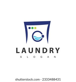 Laundry logo template. Simple laundry illustration logo 