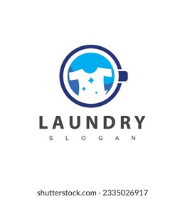 Laundry logo template. Simple laundry illustration logo 