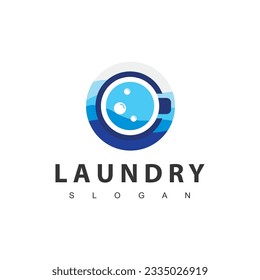 Laundry logo template. Simple laundry illustration logo 