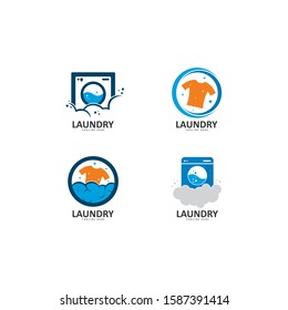 Laundry logo template vector icon illustration design 
