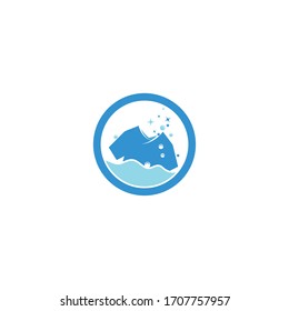 Naturaleza del símbolo vectorial de la plantilla de logotipo de lavandería