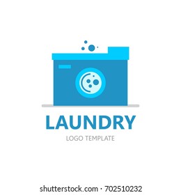 Laundry logo template. Washing icon