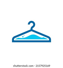 laundry logo vector design, blue color