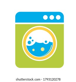 laundry logo vector design. washing machine icon