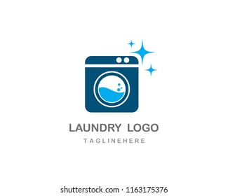 Laundry logo vector icon template