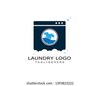 Laundry logo vector icon template - Vector