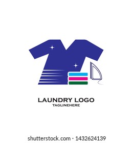 Laundry logo vector icon template - Vector
