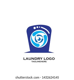 Laundry logo vector icon template - Vector
