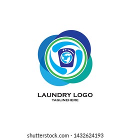Laundry logo vector icon template - Vector
