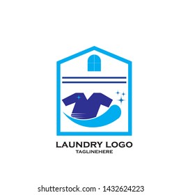 Laundry logo vector icon template - Vector
