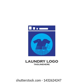 Laundry logo vector icon template - Vector
