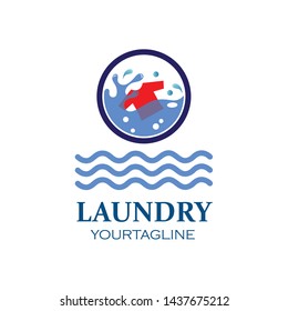 Laundry logo vector icon template illlustration design