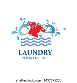 Laundry logo vector icon template illlustration design