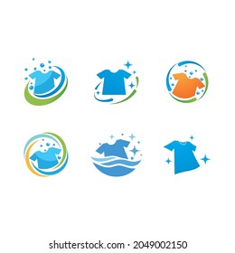 Laundry logo vector icon template