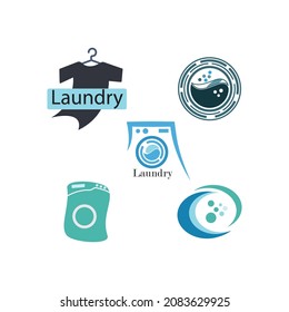 Laundry logo vector icon template