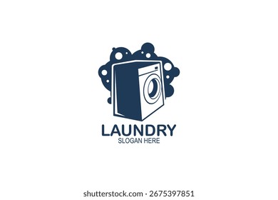 Ilustración vectorial de logo de lavandería. Logotipo creativo para el logotipo rápido y limpio del negocio del servicio de lavandería. conveniente para el logotipo del negocio de lavandería