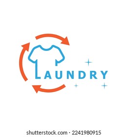 laundry logo vector with slogan template