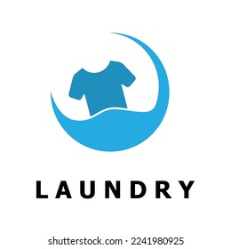 laundry logo vector with slogan template