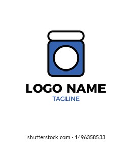 Laundry Logo, Washing Machine, Cleaning Service Logo Concept Isolated Vector.