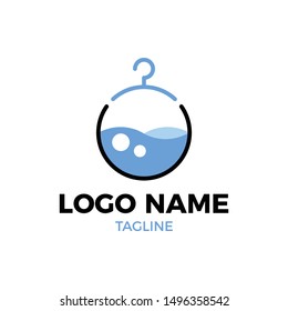 Laundry Logo, Washing Machine, Cleaning Service Logo Concept Isolated Vector.