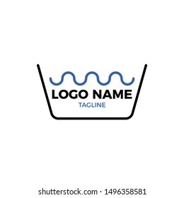 Laundry Logo, Washing Machine, Cleaning Service Logo Concept Isolated Vector.