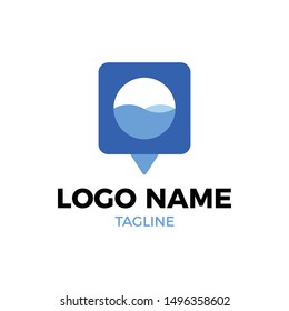 Laundry Logo, Washing Machine, Cleaning Service Logo Concept Isolated Vector.