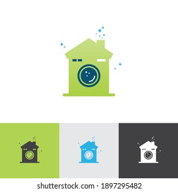 Laundry Logo Washing Machine combine with Home, for your laundry logo at home