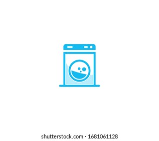 Icono vectorial de la lavadora del logotipo de lavado 
