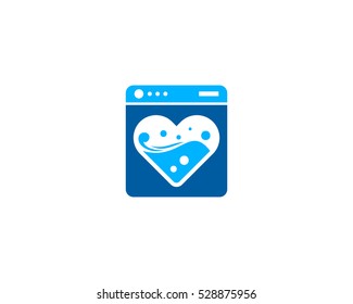 Laundry Love Logo Design Template